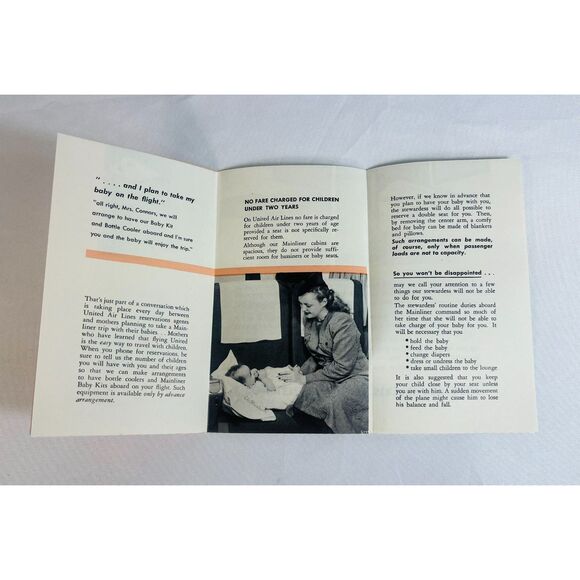 COMPLETE Vintage 1948 United Airline MAINLINER Flight Information Luggage More - Picture 8 of 11